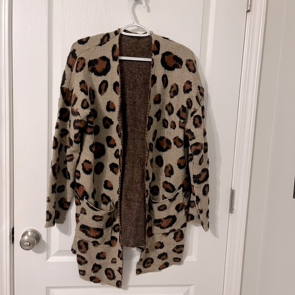 Sweaters - Leopard Cardigan Sweater